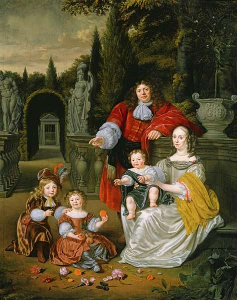 A Family Group on a Terrace 1670