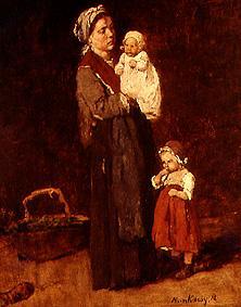 Mutter mit Kindern Studie zum Gemälde Leihhaus. von Mihály Munkácsy