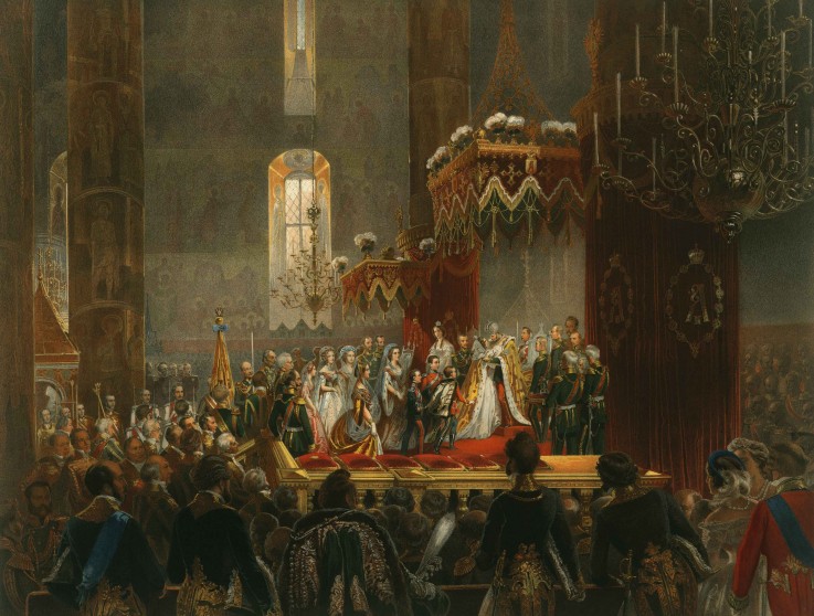 Die Beglückwünschung Alexanders II. von den Mitgliedern der Kaiserlichen Familie von Mihaly von Zichy