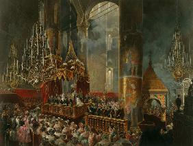 Die Krönung des Kaisers Alexander II. im Kreml am 26. August 1856 1857
