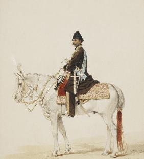 Reiterporträt von Naser al-Din Schah (1831-1896) 1873