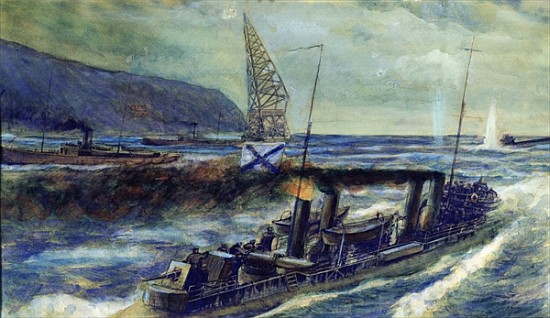 The German u-boat U 56 sunk the Russian destroyer Grozovoi in the Barents Sea on the 20th October 19 von Mikhail Mikhailovich Semyonov