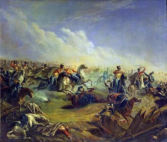 The Guard hussars attacking near Warsaw on August 26th, 1831 von Mikhail Yuryevich Lermontov