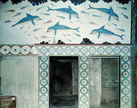 The Dolphin Frescoes in the Queen's Bathroom, Palace of Minos von Minoan