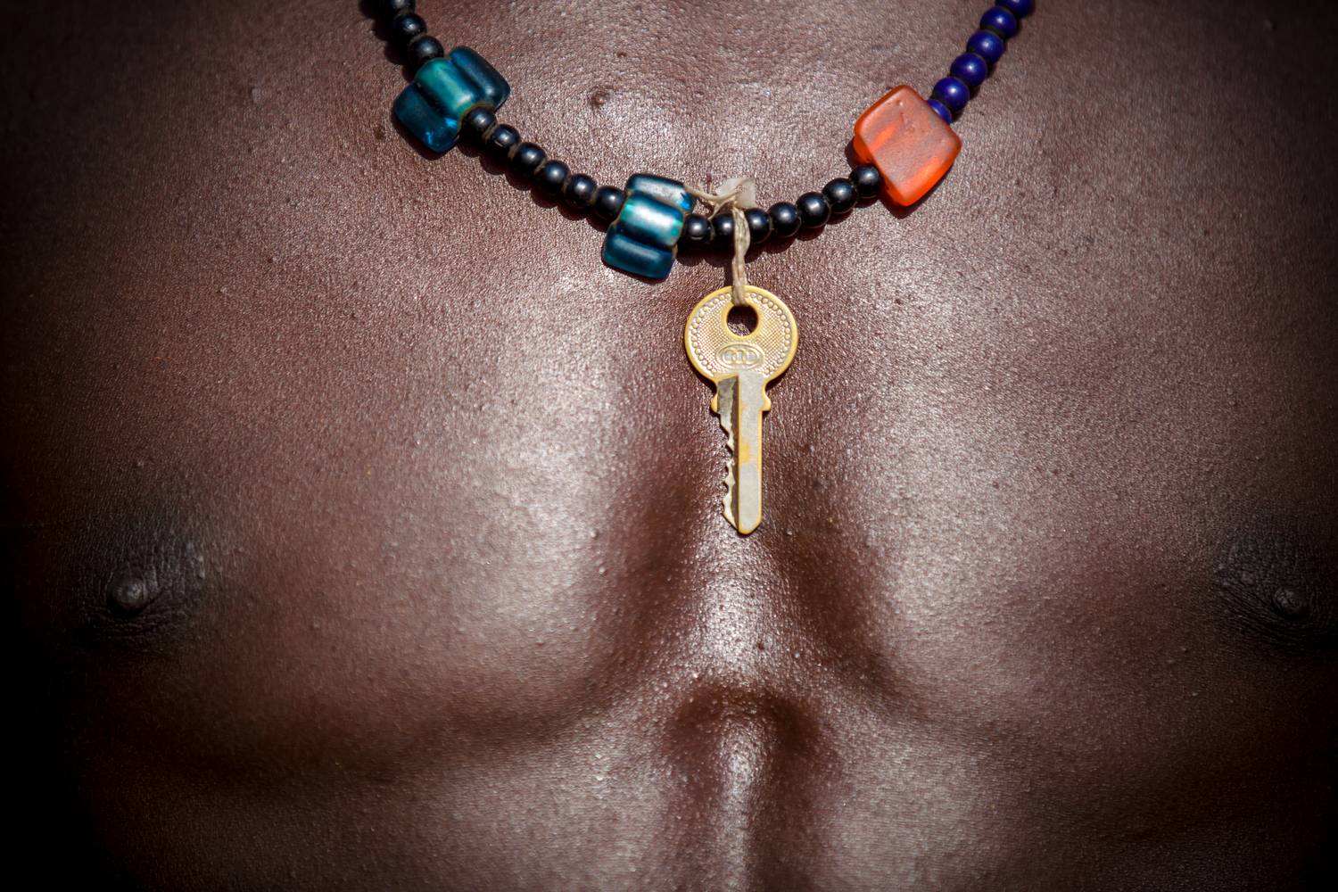 Körper, Schlüssel, Brust, Afrika, Äthiopien, Mann von Miro May