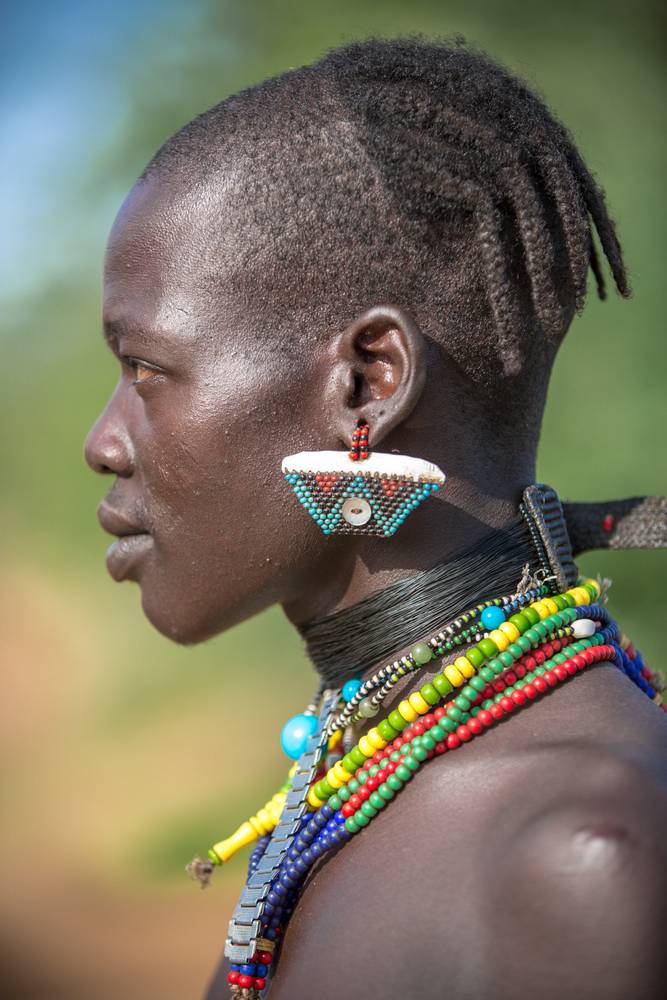 Portrait Mann Äthiopien, Omo Valley, Afrika, Hamer Stamm von Miro May