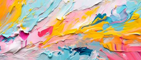 Abstraktes Gemälde mit leuchtenden Farben, abstrakte Acrylkunstwerk im Stil fließender Pinselstriche 2023