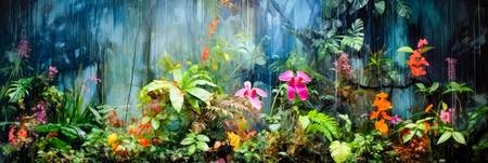Inmitten des üppigen Regenwaldes gedeihen tropische Orchideen in einer wunderschönen Vielfalt. 2023