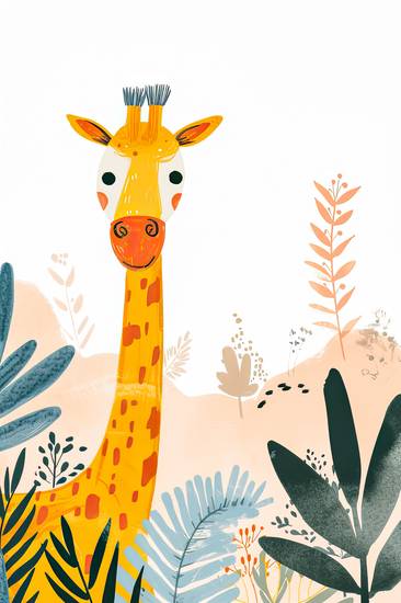 Safari in Afrika, Giraffen im Busch. Kinderzimmer Poster 2024