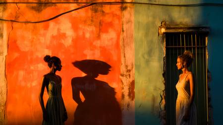 Treffen in Cuba. Portrait von zwei Frauen auf einer Strasse in Havana. 2023