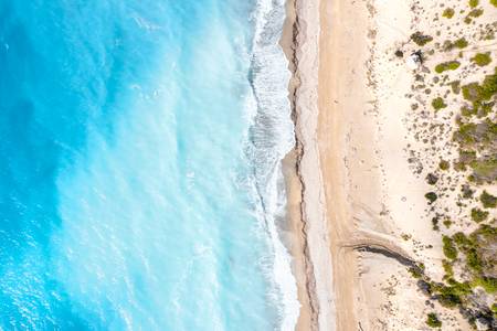 Wellen am Strand IV, Sand und Türkises Wasser, Entspannung, Urlaub und Freiheit 2021