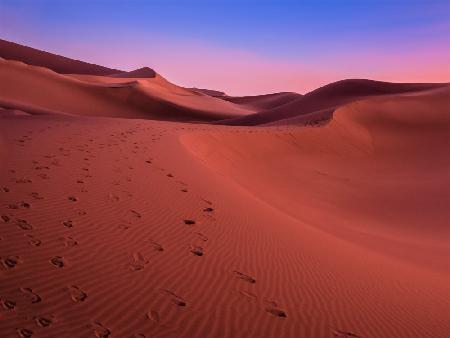 Die Farben der Wüste bei Sonnenuntergang