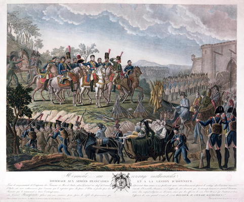 Napoleon Paying Homage to the Courage of the Vanquished, during the Surrender of Ulm, 20 October 180 von Mixille or Mixelle Jean Marie
