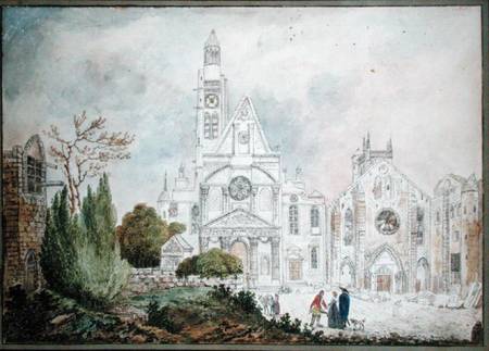 Facade of the Old Church of Saint-Genevieve and Saint-Etienne-du-Mont von Mme. Duchateau