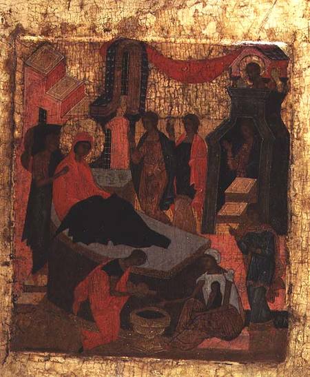 Russian icon of the Birth of the Virgin von Moscow school
