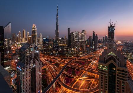 Burj Khalifa und Sheikh Zayed Road Interchange