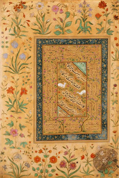 Calligraphy by the Iranian master Ali al-Mashhadi in a Mughal mount von Mughal School