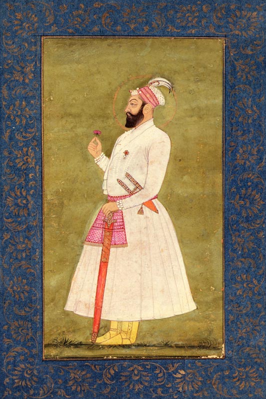 Mughal Emperor Badahur Shah (1707-12) from the Large Clive Album von Mughal School