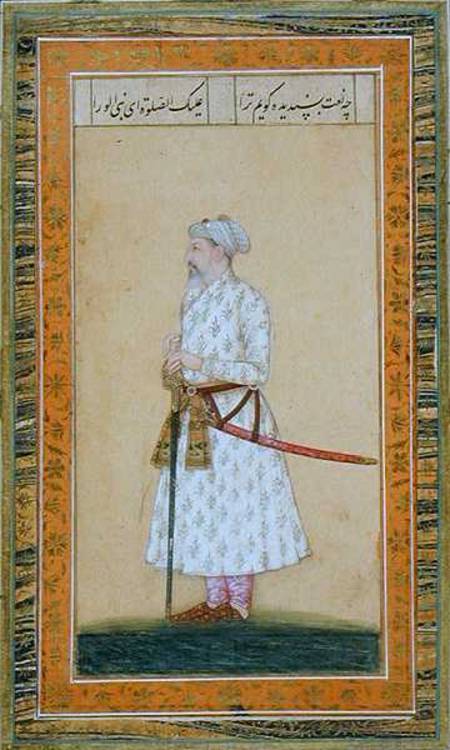 A Prince wearing a sword, from the Small Clive Album von Mughal School