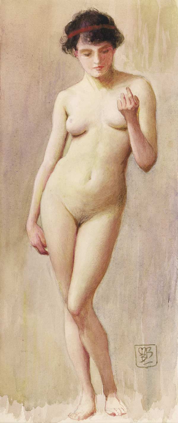 Study of a nude II (w/c on paper)  von Murray Bladon
