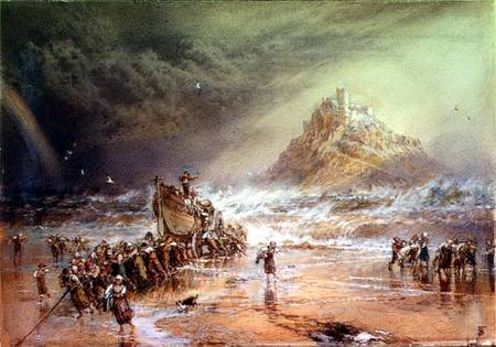 The Return of the Life Boat with St. Michael's Mount in the Distance von Myles Birket Foster