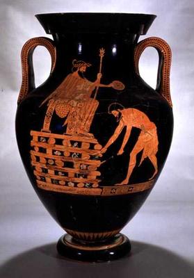 Attic red-figure belly amphora depicting Croesus on his Pyre, from Vulci, c.500-490 BC (pottery) von Myson