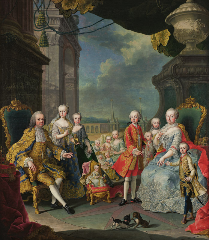 Francois III (1708-65) with his wife Marie-Therese (1717-80) and their children von Mytens (Schule)