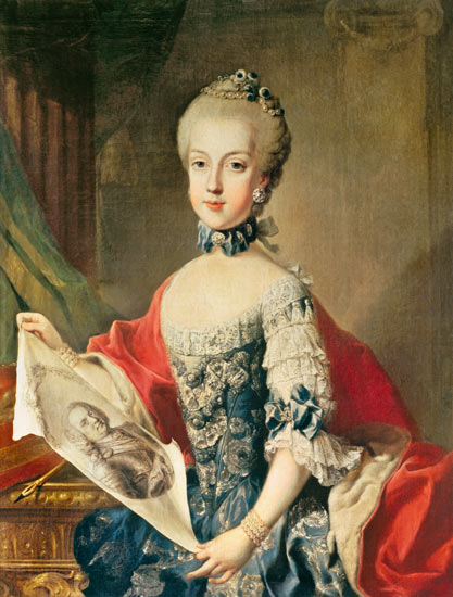 Archduchess Maria Carolina (1752-1814), thirteenth child of Maria Theresa of Austria (1717-80), wife von Mytens (Schule)