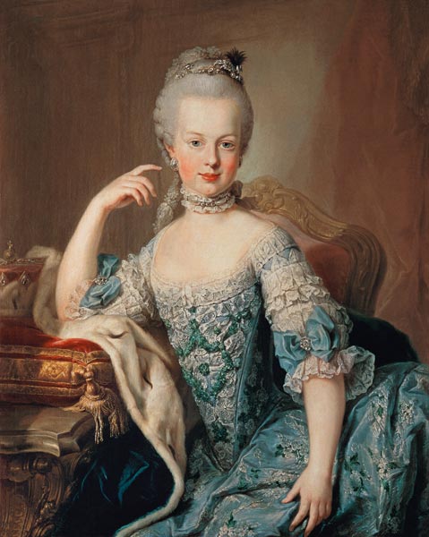 Marie Antoinette, (Ludwig XVI) Königin von Frankreich, Tocher von Kaiserin Maria Theresia und Franz  von Mytens (Schule)
