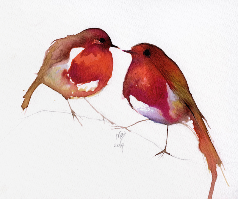Two Little Ink Birds von Nancy Moniz Charalambous