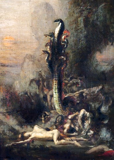 Hercules and the Lernaean Hydra, after Gustave Moreau, c.1876 (detail of 226576) von Narcisse Berchere
