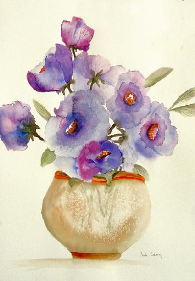 Purple Anemones in a vase 2008