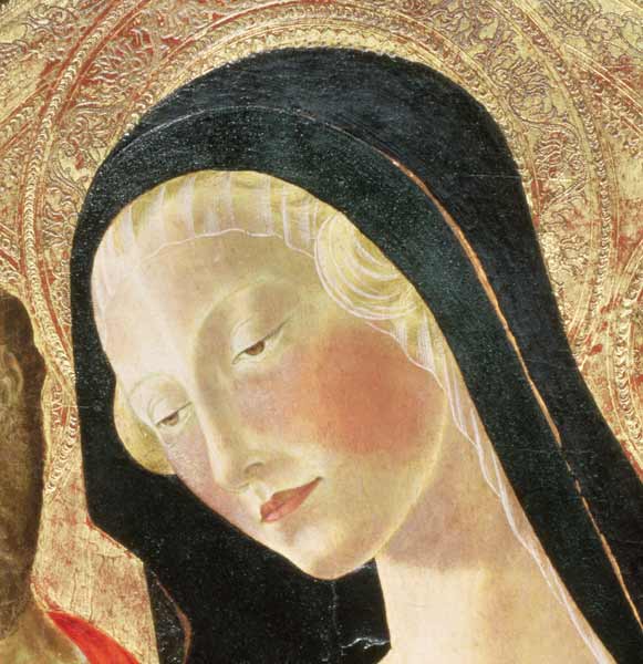 Madonna and Child (detail of 9306) von Neroccio di (Neroccio da Siena) Landi