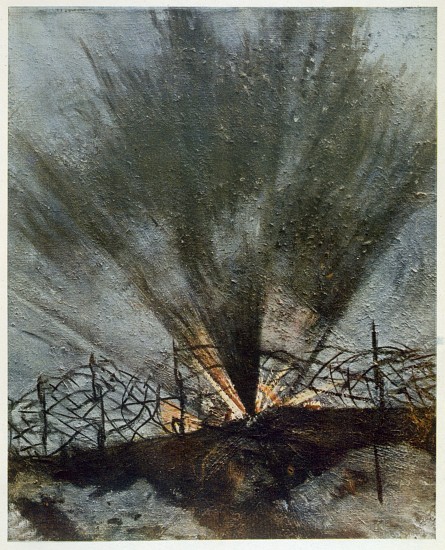 Bursting Shell, from British Artists at the Front, Continuation of The Western Front von Christopher R.W. Nevinson