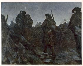 Reliefs at Dawn, from British Artists at the Front, Continuation of The Western Front 1918