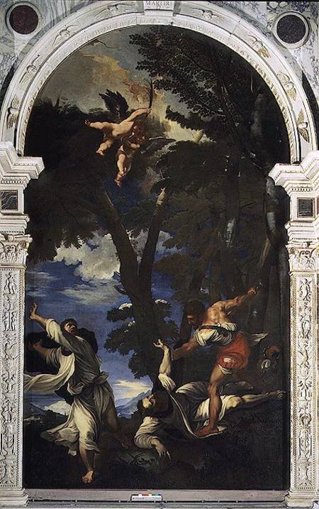St. Peter Martyr Stabbed by Hired Assassins (copy of the painting by Titian lost in the fire of the von Niccolo Cassana