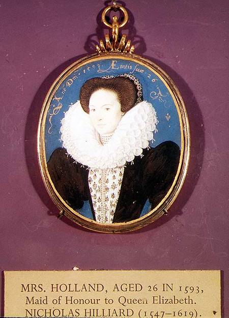 Mrs. Holland (lady in waiting to Elizabeth I), aged 26 von Nicholas Hilliard