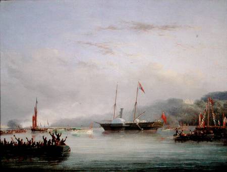 The First Victoria And Albert Yacht off Plymouth von Nicholas Matthews Condy