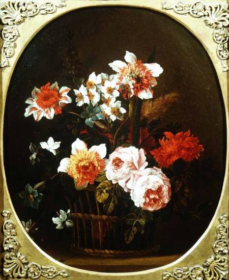 Still Life of Flowers in a Basket von Nicholas Ricoeur