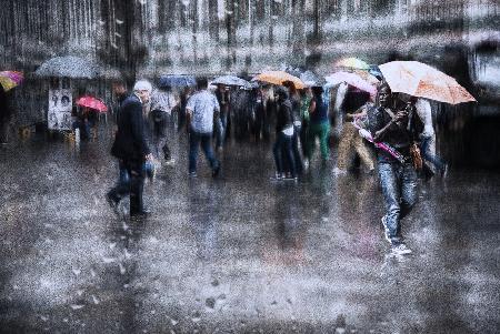 Regenschirmverkäufer in Florenz
