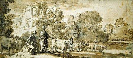 Mercury and Argus with a Herd of Cattle von Nicolaes  Cornelisz Moeyaert