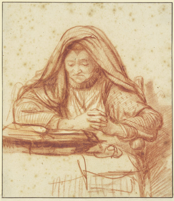 Alte Frau lesend im Gebet von Nicolaes Maes