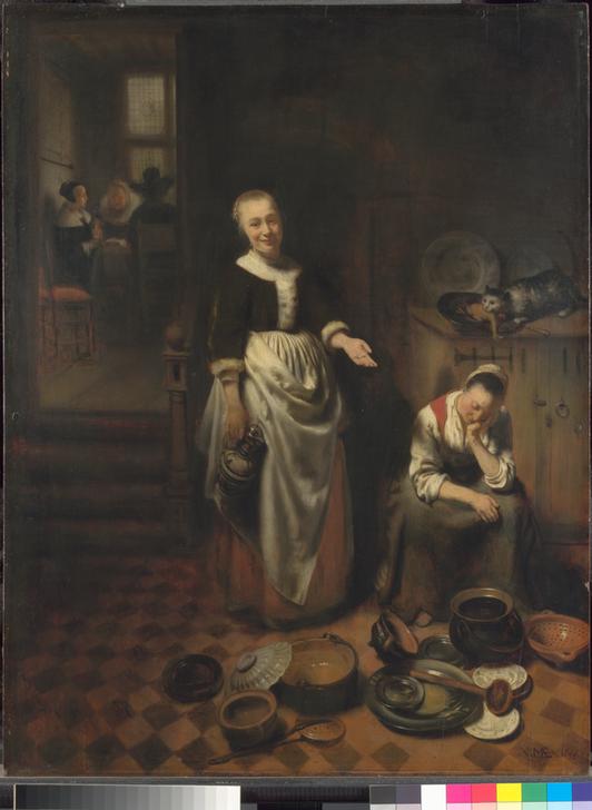 Die schlafende Küchenmagd von Nicolaes Maes