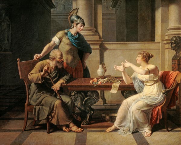 Sokrates besucht Aspasia von Nicolas André Monsiau