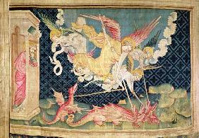 St. Michael and his angels fighting the dragon, no.36 from ''The Apocalypse of Angers'', 1373-87