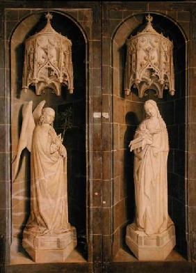 The Annunciation, outer panel from the Triptych of Moses and the Burning Bush c.1476