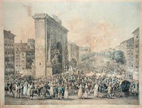 Entrance of Louis XVIII (1755-1824) through the Porte Saint-Denis 1814  &