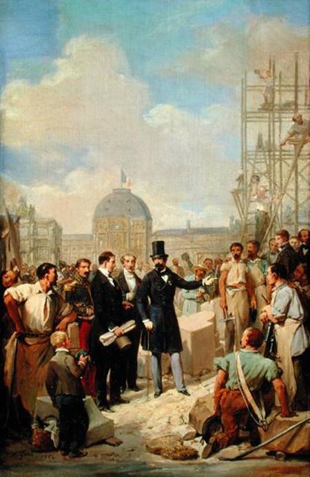 Study for Napoleon III (1808-73) Visiting the Works at the Louvre von Nicolas Louis Francois Gosse