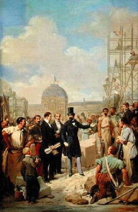 Study for Napoleon III (1808-73) Visiting the Works at the Louvre 1854