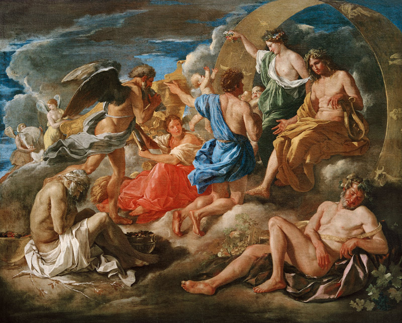 Helios und Phaeton mit Saturn von Nicolas Poussin